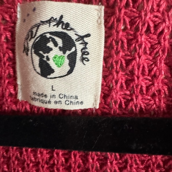 Free People Red and Cream Sweater - Picture 3 of 5